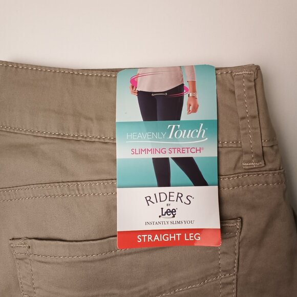 NWT Riders By Lee Jeans Size 12P Mid Rise Straight Leg Khaki Tan Color - Picture 2 of 11